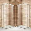 ELEGANT 900x800mm Reversible Framed Sliding Corner Entry Shower Enclosure 6mm Tempered Glass Shower Cubicle
