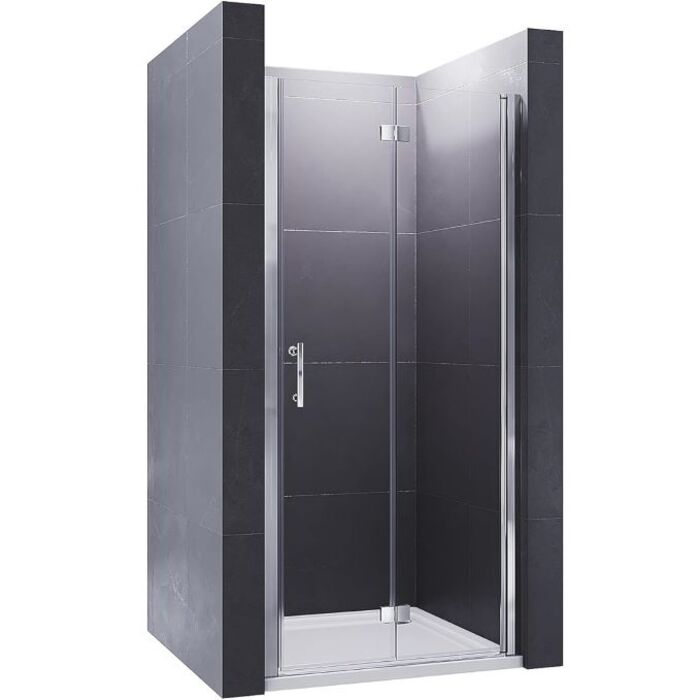 ELEGANT 900mm Frameless Bifold Hinged Shower Door 6mm Tempered Glass Shower Screen