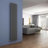 ELEGANT 1800x360 Anthracite Oval Single Panel Slim Designer Radiator Vertical Grey Radiator