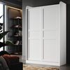 ELEGANT Modern White Sliding Door Wardrobe with Matte Finish-D1 pattern