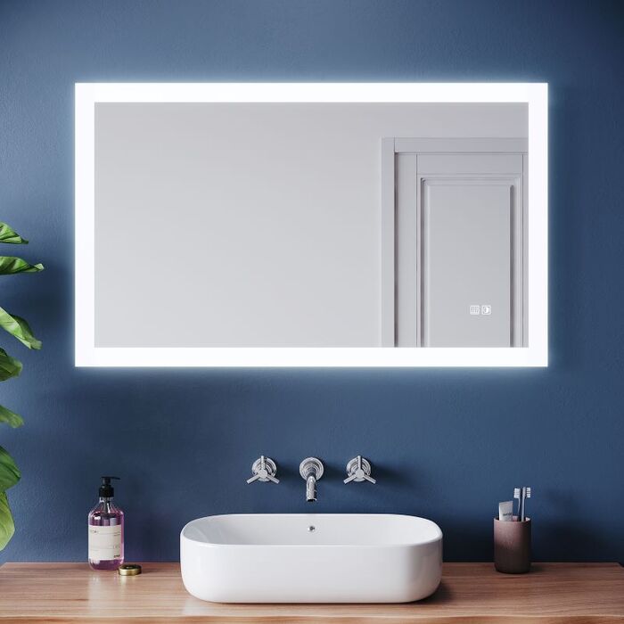 ELEGANT 1000 x 600mm LED Illuminated Mirror with Anti-Fog, Dimmer, Touch Sensor