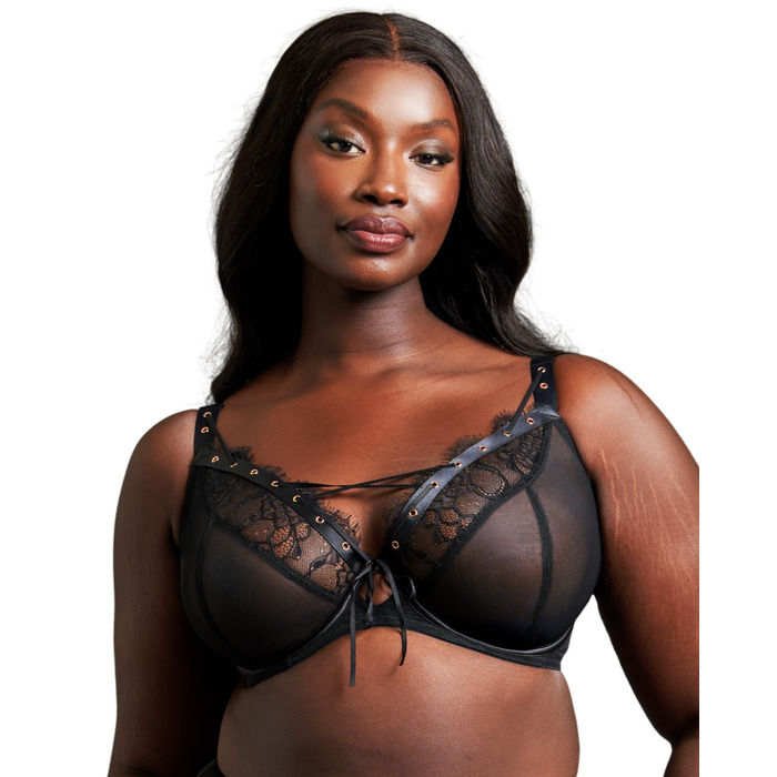 Scantilly By Curvy Kate Laced Up Plunge Bra - Black - 30E