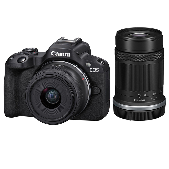Canon EOS R50 Mirrorless Camera with RF-S 18-45mm and RF-S 55-210mm STM Lenses