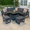 Bracken Outdoors Portland Aluminium Compact Corner Garden Furniture Set with Adjustable Table, End of February 2026