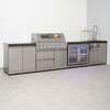 Draco Grills 6 Burner BBQ Modular Outdoor Kitchen with Cupboard, Double Fridge and Cocktail Station, Without Granite Side Panels