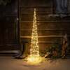 Pre-Lit Christmas Silver Light-Up Cone 120cm with 200 Warm White LEDs