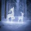 Outdoor Light Up Acrylic Christmas Reindeer Elegant Stag and Son Set