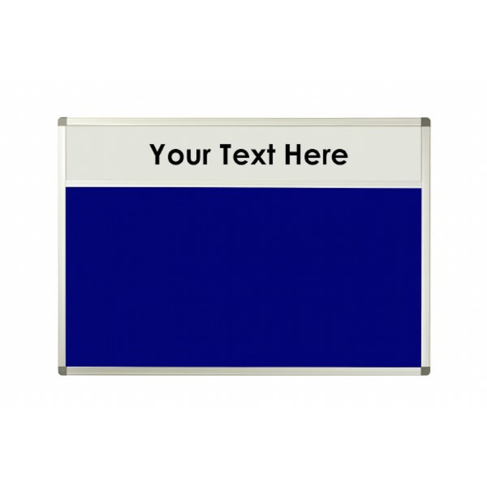 Felt Noticeboard with Header and Aluminium Frame