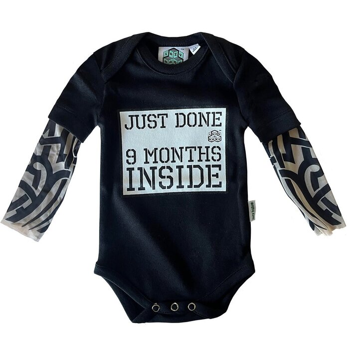 Just Done 9 Months Inside® Baby Tattoo Sleeve Bodysuit