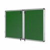 Bi-Office Lockable Felt Noticeboard Display Case 2380 x 1180mm (40 x A4) GREEN