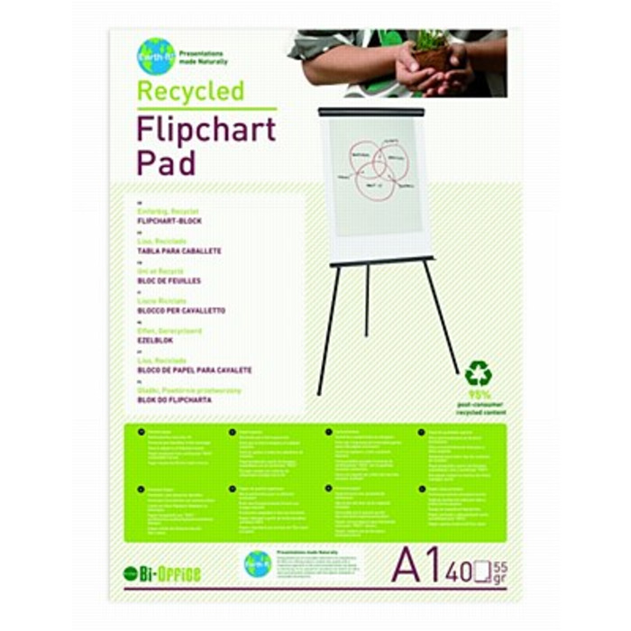 Earth Recycled A1 Flipchart Pads (Pack of 5)