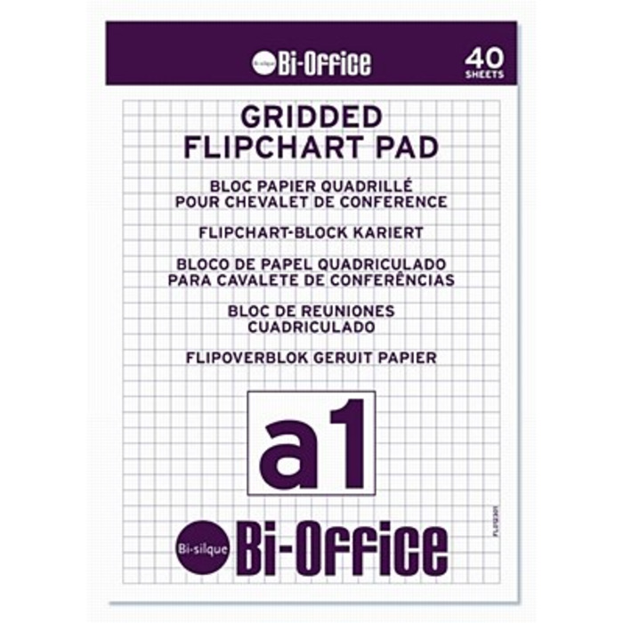 Bi-Office A1 Gridded Flipchart Pads Pk5