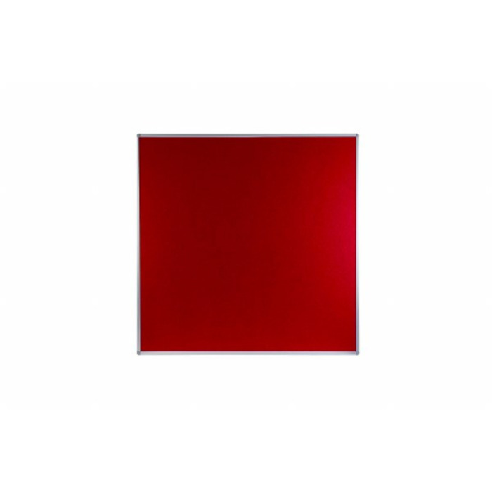 Boards Direct Felt Noticeboard Aluminium Frame 1200 x 1200mm RED