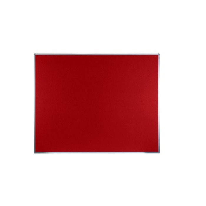 Boards Direct Felt Noticeboard Aluminium Frame 1500 x 1200mm RED