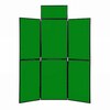 6 Panel Folding Display Stand Black Frame/Green Fabric