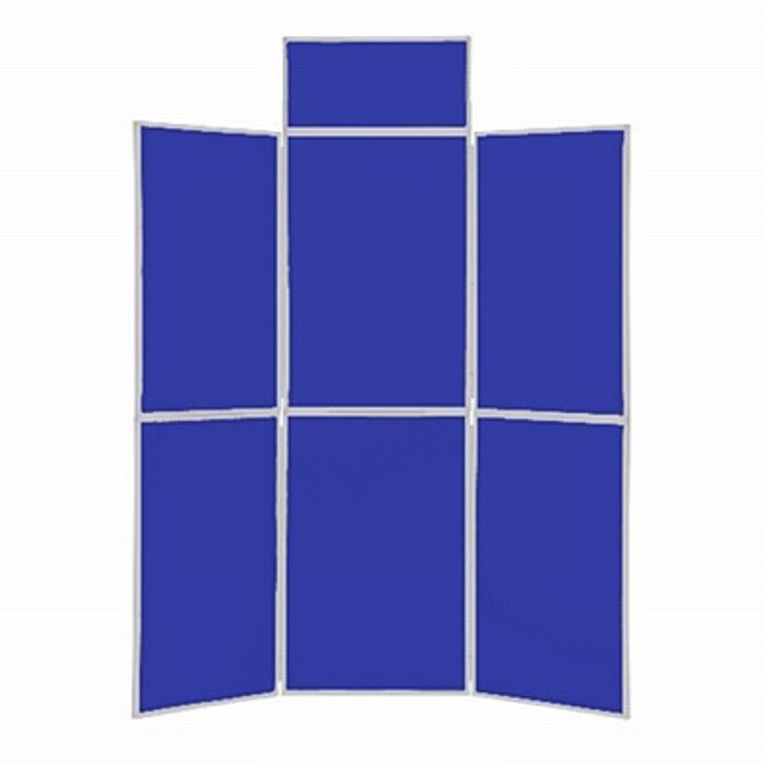6 Panel Folding Display Stand Grey Frame/Royal Fabric