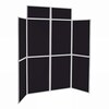 8 Panel Folding Display Stand Grey Frame/Black Fabric