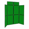 8 Panel Folding Display Stand Black Frame/Green Fabric