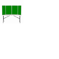 4 Panel Maxi Desk Top Display Stand Grey Frame/Green Fabric