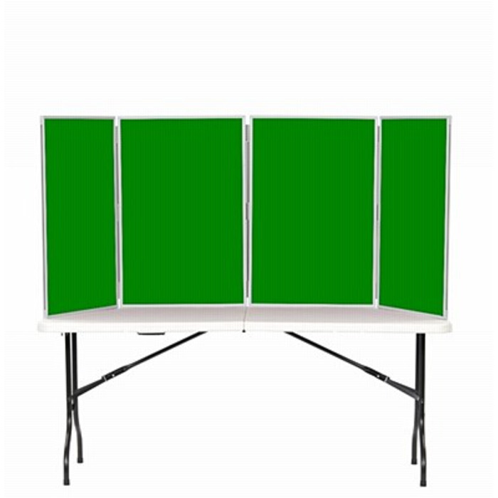 4 Panel Maxi Desk Top Display Stand Grey Frame/Green Fabric