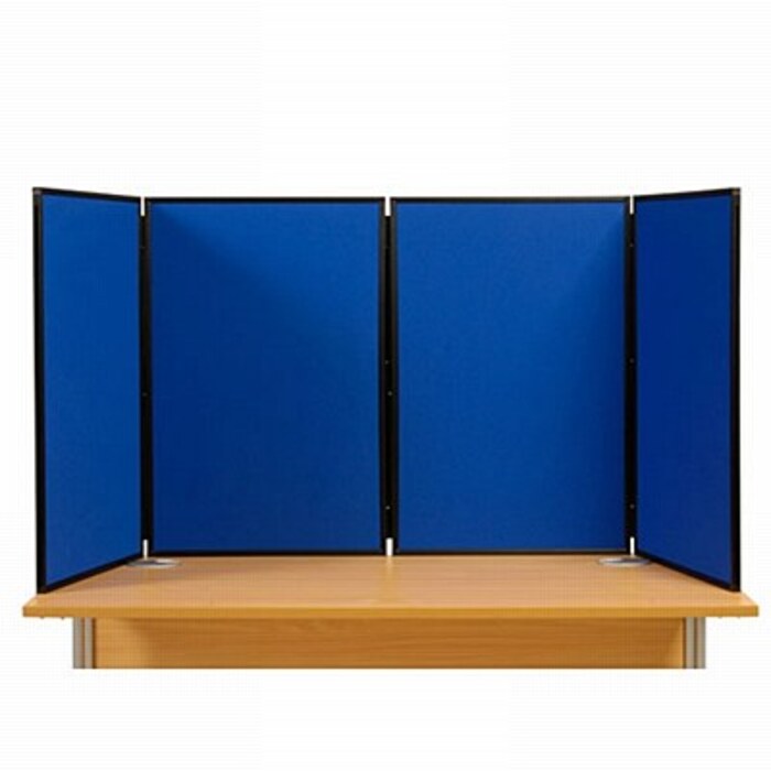 4 Panel Maxi Desk Top Display Stand Black Frame/Royal Fabric
