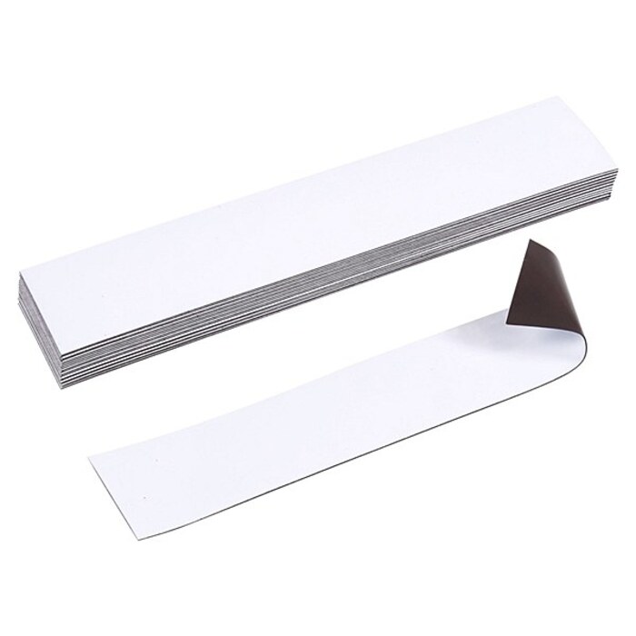 Flexible Magnetic Labels with Drywipe Surface 50 x 300mm Pack 10