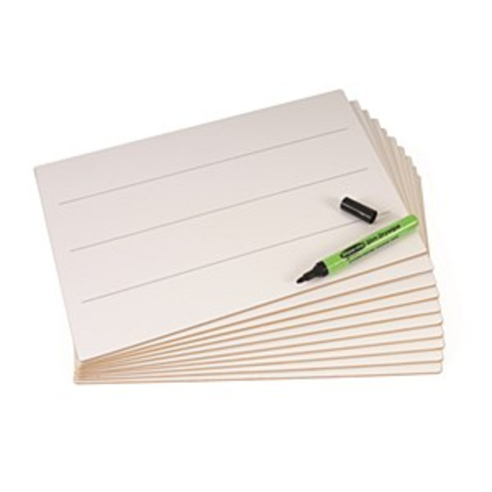 Show-me MDF Rigid A4 Whiteboards Lined Pack of 30