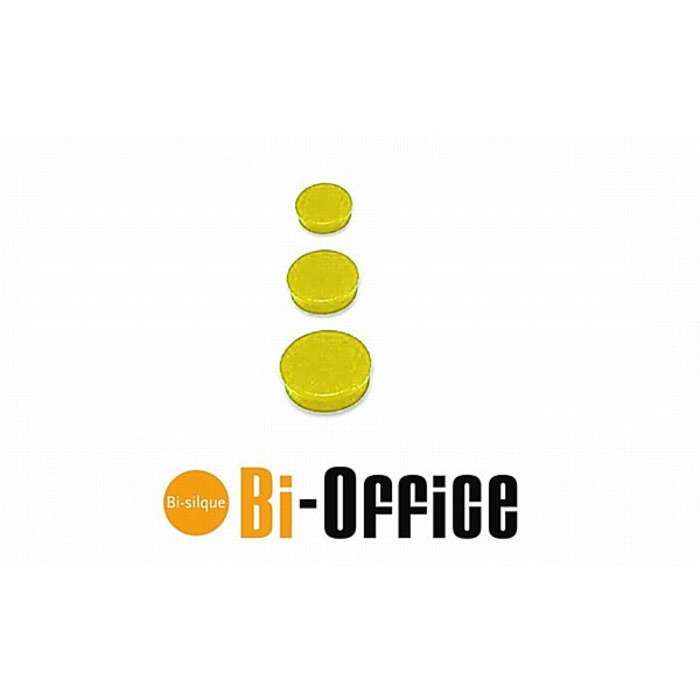 Bi-Office Magnets 10mm Yellow, Pack of 10
