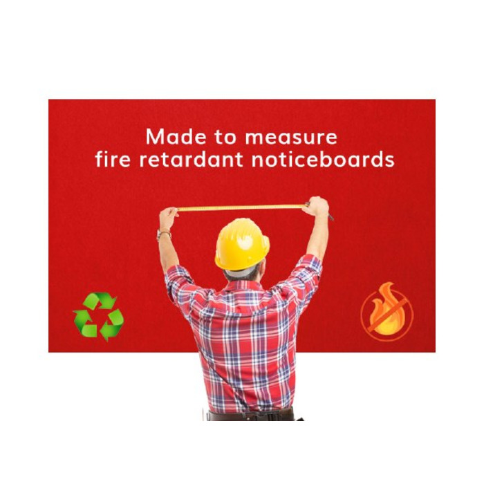 Made to Measure Felt Noticeboard Up to 1200x900mm Red Fabric Unframed