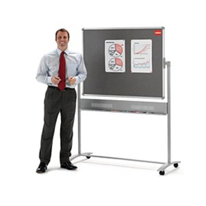 Nobo Mobile Combi Felt Noticeboard/Whiteboard 1200 x 900mm