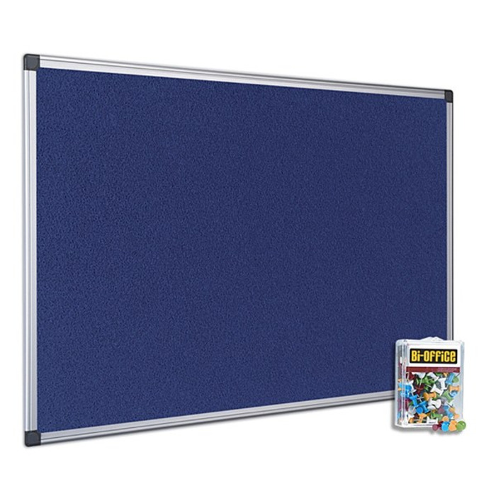 Bi-Office 900x600mm Blue Felt Noticeboard and Pins