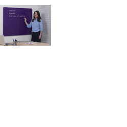 Wall Mounted Glass Board 900 x 600mm Purple