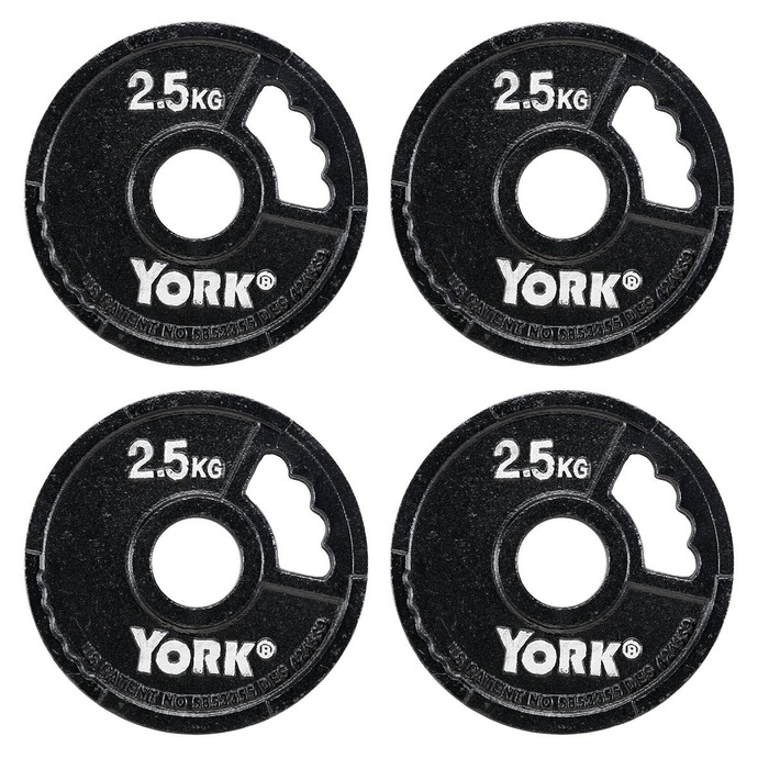 York 4 x 2. 5kg G2 Cast Iron Olympic Weight Plates