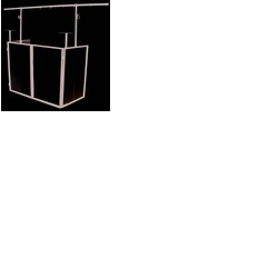 Foldable DJ Booth with Overhead Bar and Podiums Black Frame