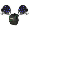 2 x MaxiPar RGB LED Par Cans with Bag & Cable