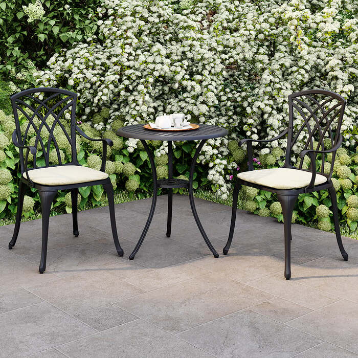Cast Aluminium Bistro Table And Chairs Set