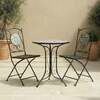 2 Seater Garden Wrought Iron Bistro Set with Blue Mosaic