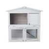 FSC® 100% Certified Two Storey Pet Hutch with Play Area Grey