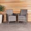 Pair of Rattan Dining Chairs Grey