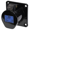 16A 230V 2P+E Black Panel Socket