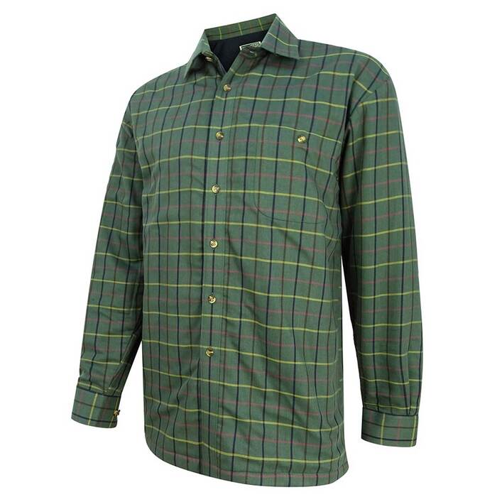 Hoggs of Fife Beech Fleece Lined Shirt-L, Green