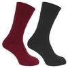 Hoggs of Fife Brogue Merino Country Socks Twin Pack-Burgundy/Green-7-10