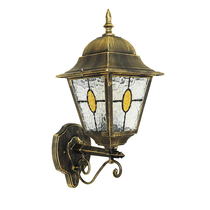 Bronze Effect Lantern Wall Light 240V E27