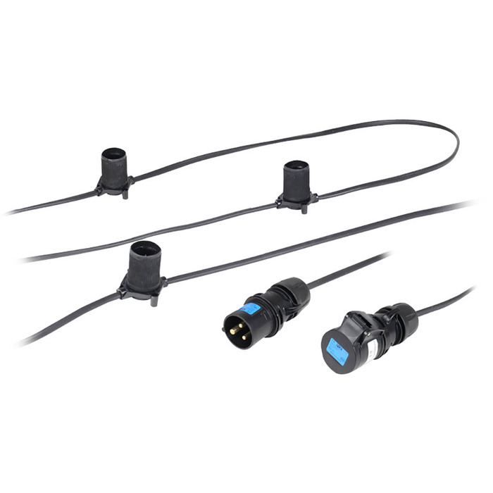 BC Festoon with 16A Plug and Socket - 100m with 1m Spacing