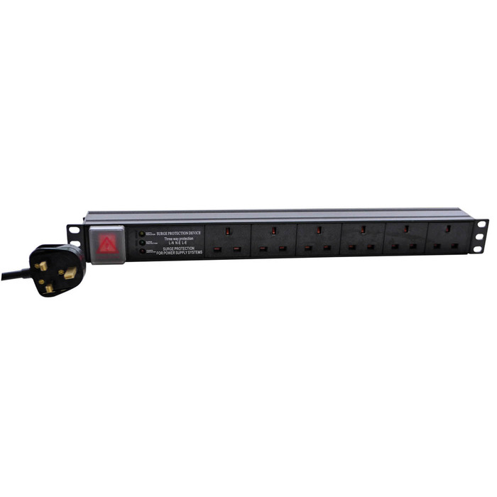 6 x 13A 19" PDU with Surge Protection