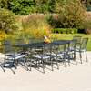 Alexander Rose Portofino 10 Seater Metal Garden Furniture Set with Extending Rectangular Table, Armchairs & Side Chairs, With Ochre Cushions
