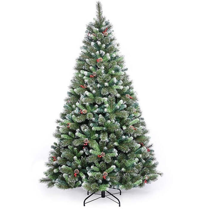 Artificial Christmas Tree Killarney Pine PVC with Metal Stand by Noma, 7ft / 2. 1m