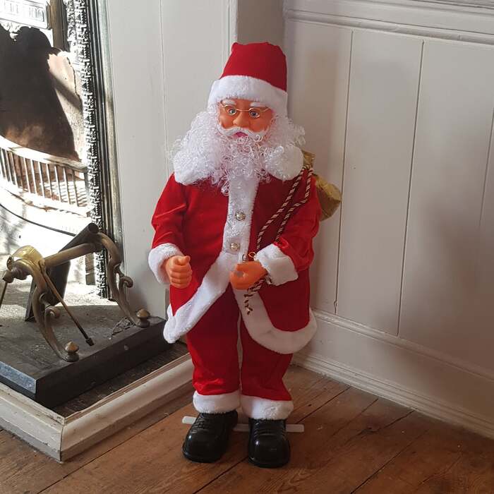 2. 3ft (70cm) Traditional Musical Animated Standing Santa Father Christmas Figure