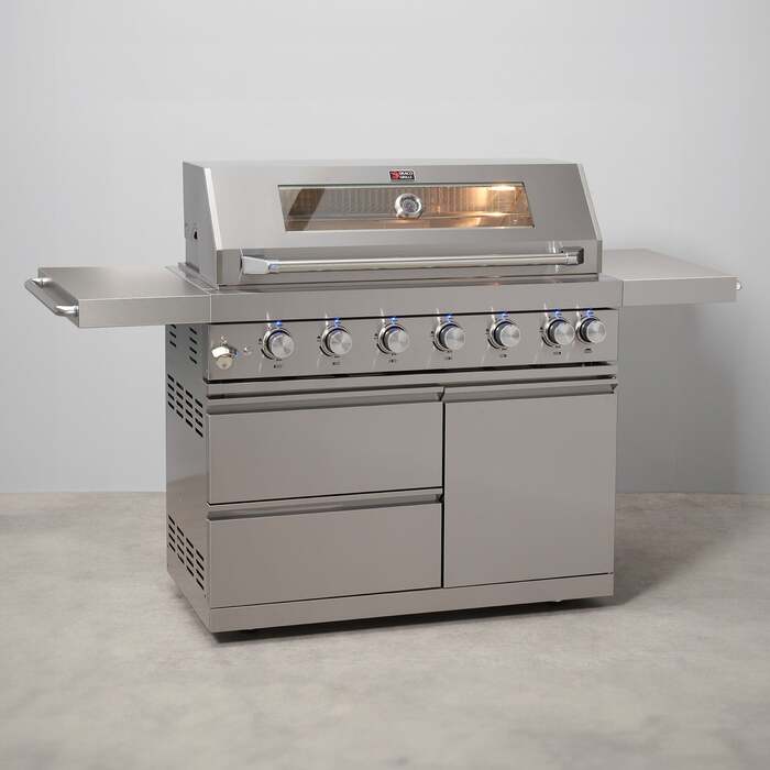 Draco Grills Z640 Deluxe 6 Burner Stainless Steel Gas Barbecue with Cabinet