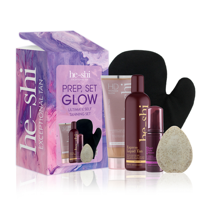 He-Shi Prep, Set, Glow Ultimate Self Tanning Set